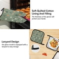 thumbnail image 4 of 5 Pcs Kitchen Set Heat Resistant Oven Mitts and Non-Slip Pot Holders with Adjustable Cooking Apron Cute Small Flowers and Leaves, 4 of 6