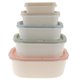 thumbnail image 2 of Crisper De Cocina Contenedor De Almacenamiento De Mantenimiento Fresco Caja Sellada Juego De Plástico Para Alimentos Y Bocadillos De Cocina Macaron Square 5 piezas Soledad Contenedor de almacenamiento de alimentos, 2 of 10