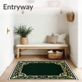 thumbnail image 3 of ODIKA 5'x7' Machine Washable Non-Slip Area Rug, Elegant Yuletide Snowfall Welcome Decoration High Traffic Rug, Black, 654686, 3 of 7