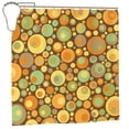 thumbnail image 2 of Psychedelic Yellow Circles Rounds Pattern Shower Curtain, Waterproof Bath Curtains for Bathroom Decorations, 72 x 72 inches, 2 of 7