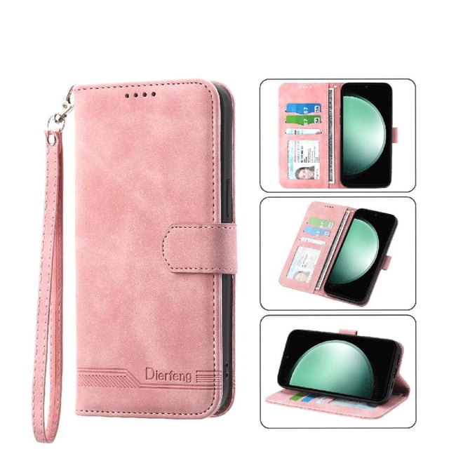 Funda Tipo Billetera para Samsung Galaxy S26 Ultra Carcasa Abatible con Porta Tarjetas, Bolsillo para Efectivo, Soporte Ajustable, Cierre Magnético y Correa de Muñeca Rosa