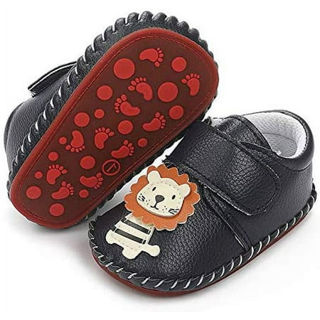 

Baby Boys Girls Walking Shoes Hard Bottom Non Slip PU Leather Outdoor Sneaker Infant Carton Slipper Toddler First Walker Crib Shoes(3-18 Months)