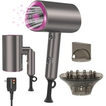 Professional Ionic Hair Dryer Blow Dryer with Diffuser and Concentrator for Curly Hair,Foldable Handle Travel Hair Dryer,Constant Temperature Hair Care (Coffee Gold)