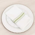 thumbnail image 3 of Efavormart 10 Pack White Spun Polyester Bistro Napkins with Sage Green Reverse Stripes, Premium Restaurant Quality Cloth Napkins - 18"x22", 3 of 9
