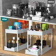 thumbnail image 3 of Under Sink Organizer 2 Pack, Bathroom Cabinet Organizer, 2 Tier Sliding Cabinet Basket Organizer Drawer, Multi-Purpose Bath Collection Baskets for Bathroom (Black), 3 of 16