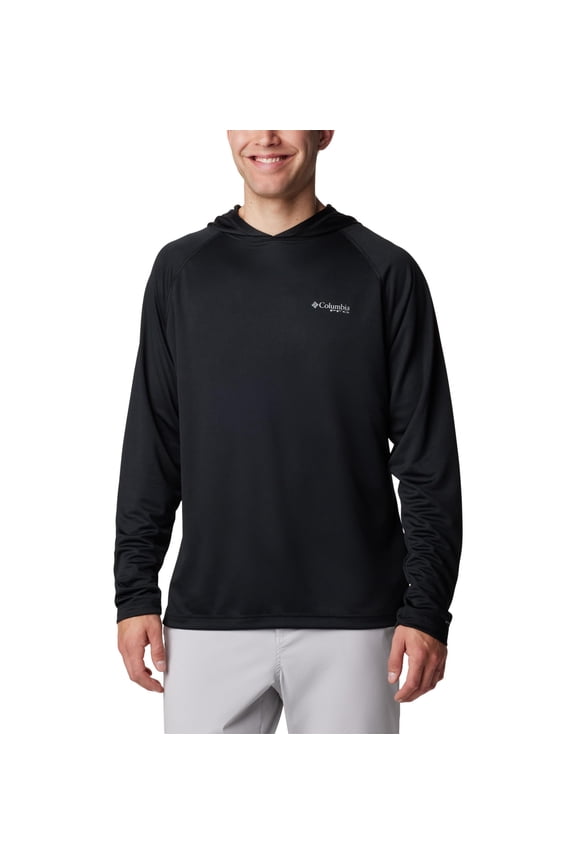 Mens PFG Solar Stream Hoodie, Sun Protective UPF 50, Moisture Wicking, Black, Large, 206918