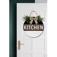 thumbnail image 3 of Front Door Porch Decorations Kitchen Door Hanging Sign 11 inch Wooden Wall Sign, Rustic Holiday Wreath Decor for Front Door Porch Home Window Wall Farmhouse Decorations, 3 of 5