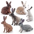 thumbnail image 1 of Set de figuras de conejo, 6 piezas, realista, de PVC, salvaje y doméstico, 1 of 2