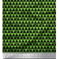 thumbnail image 1 of Soimoi Green Cotton Jersey Fabric Triangle Art Geometric Printed Craft Fabric by the Yard 58 Inch Wide, 1 of 3