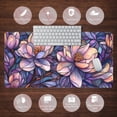 thumbnail image 6 of Floral Desk Mat Gaming Large Mouse Pad Desk Keyboard Pad, Long Computer Mat Faux Stained Glass Artistic Patterns Mouse Mat, Aesthetic Floral Purple & Pink Desk Protector Office Decor 31.5" X 15.7", 6 of 6