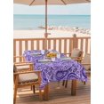 thumbnail image 2 of Outdoor Tablecloths with Umbrella Hole & Zipper, Vintage Purple 54x80 Inch Tablecloth Rectangle, Retro Botanical Abstract Art Waterproof Table Cloth, Patio/Pool/Picnic Table Covers, 2 of 8