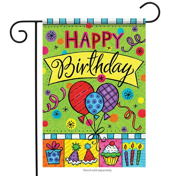Happy Birthday Balloons Garden Flag Party Celebrate 13 X18 Walmart Com Walmart Com