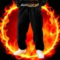 thumbnail image 4 of Mifsaly Mens Fleece Pants Warm Thick Winter Jogger Pants Casual Loose Fit Elastic Waistband Lounge Bottoms with Pockets Black,M, 4 of 9
