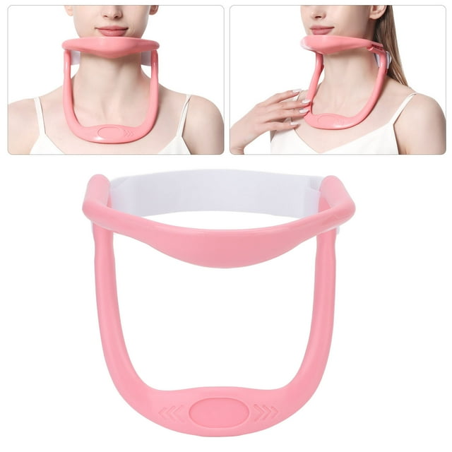 Neck Support, Alleviate migraine Neck Traction Device Adjustable Design Widely Used for Study for Driving for Work White,Pink