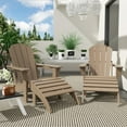 thumbnail image 3 of Polytrends  Laguna All Weather Poly Outdoor Patio Adirondack Chair Conversation Set - (4-Piece) Weathered Wood, 3 of 5