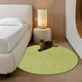 thumbnail image 3 of Round Area Rug 4ft Fruit Green Linen Floor Carpets Indoor Floor Area Mat Stain-Proof Mat Circle Rugs for Living Room Dining Room Kitchen Bedroom, Farmhouse Pure Color Sofa Throw Carpet, 3 of 9