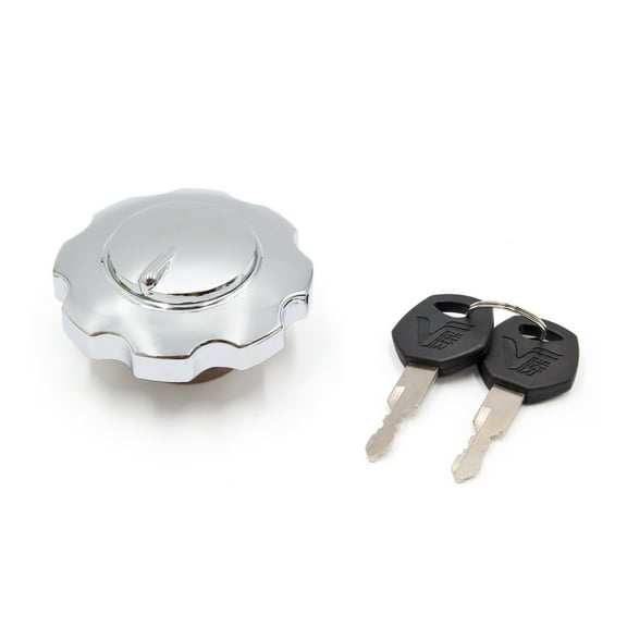 Unique Bargains Silver Tone Metal Motorcycle Oil Fuel Tank Gas Cap Lock Cover w 2 Keys for CG125