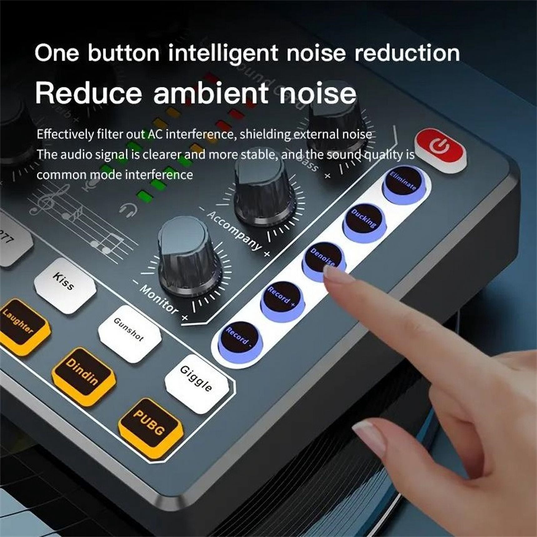 Live Sound Card and Interface with DJ Mixer Effects and Voice Changer Stereo Mixer