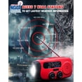 thumbnail image 4 of 086S Hand Crank Emergency Radio - 2000mAh/7400mWh AM/FM/NOAA Solar with 3 LED Flashlight, SOS Function for Emergencies, Camping Red, 4 of 4