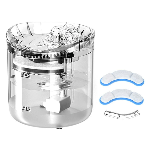 Fuente de agua para gatos, dispensador de agua para perros, fuente de agua automática súper silenciosa de 2 l para mascotas, 2 modos de flujo de agua para gatos, perros y varias mascotas