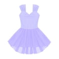 thumbnail image 2 of MSemis Kids Girls Sleeveless Ruched V-Neck Ballet Dance Gymnastic Leotards Dress, 2 of 4