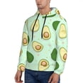 thumbnail image 3 of Lsque Avocado Pattern Casual Men's Hoodie,Hooded Sweatshirt with Kangaroo Pocket,Pullover Hoodie-Medium, 3 of 7