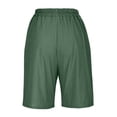 thumbnail image 6 of Casual Shorts for Women High Waist Loose Summer Bermuda Pants with Button Comfortable Solid Color Womens Shorts Green XL, 6 of 6