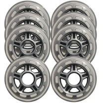 Clear / Silver Inline Skate Wheels 80mm 78a 8-Pack 5-SPOKE HUB