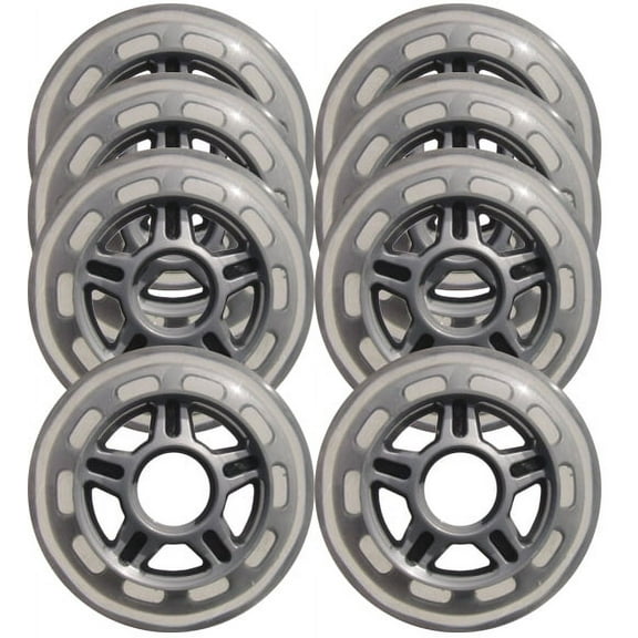 Clear / Silver Inline Skate Wheels 80mm 78a 8-Pack 5-SPOKE HUB