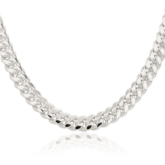 925 Sterling Silver 9mm Curb Link Chain Necklace