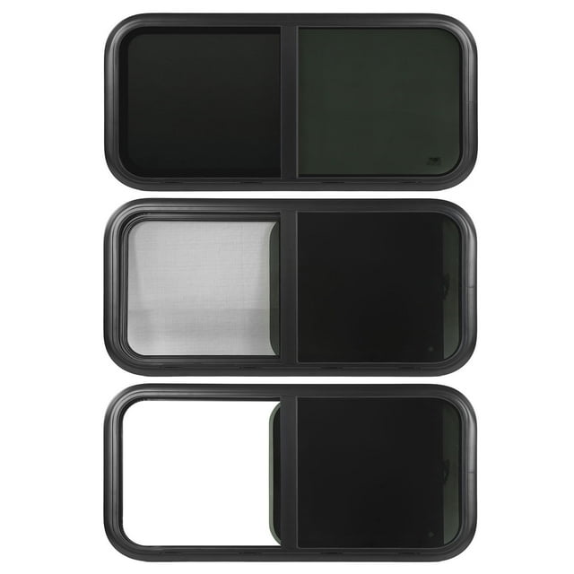 RV Sliding Window L1100 H500mm Tempered Glass UV Screen for Trailer Caravans