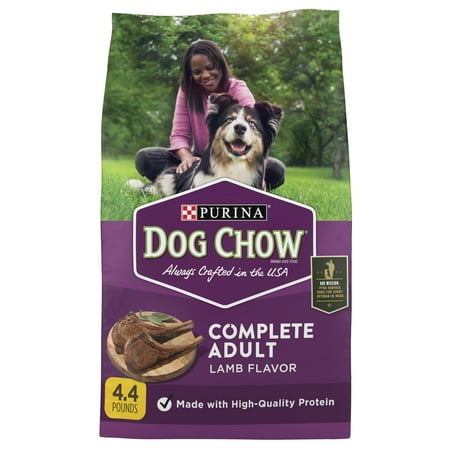 Purina Dog Chow Lamb Flavor Dry Dog Food Complete Adult, 4.4 lb Bag