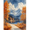 thumbnail image 1 of Qisvanset 12x16 Inch Snow Mountain Autumn Tree Canvas Wall Art, Contemporary Nature Ready To Hang Decor, 1 of 5