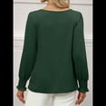 thumbnail image 4 of Blusas de Larga para Mujer, Blusas Informales de Negocios, Elegantes, para el Trabajo, la Oficina, Camisas Holgadas de Verano, Conjuntos de Moda 2025 Verde L, 4 of 8