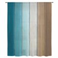 thumbnail image 2 of Teal Brown Ombre Sheer Curtains 54 Inches Long, Vintage Country Wooden Light Filering Curtains, Breathable Simi Curtain Privacy Drapes for Kitchen Bathroom Nursery Lightweight Small Window Treatment, 2 of 9
