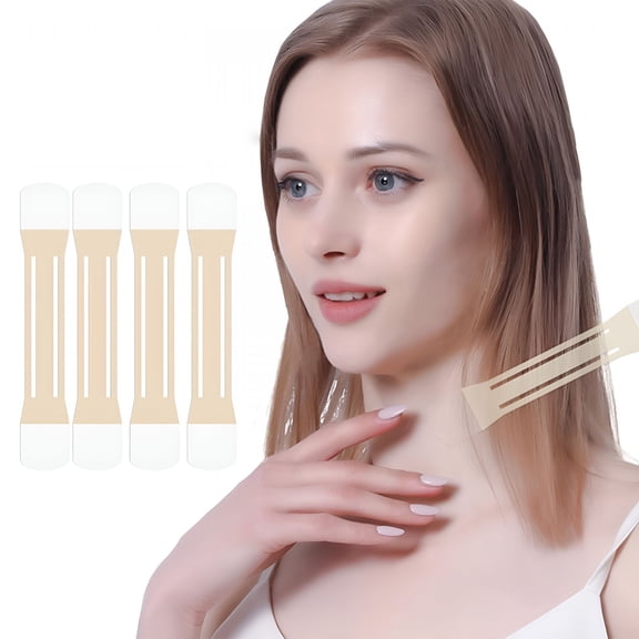 XIRQI Neck Tape Lifting Invisible, Face Neck Lifting Tapes, Instant Lift Necktape, High Elastic Breathable Lift Strap Patch Tapes (4 Pull Strips   20 Patches)