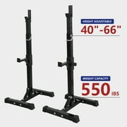 ZenSports S01-1215-G2D Black Steel Squat Rack Adjustable Barbell Free-press Bench, Black 550 lb