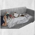 thumbnail image 6 of Wolf Soft Flannel Fleece Throw Blanket, Pattern of Floral Head Portrait of Siberian Husky Dog Tribal Arrow Elements Image, Cozy Plush for Indoor and Outdoor Use, 50" x 70", Multicolor, by Ambesonne, 6 of 6
