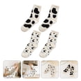 thumbnail image 3 of 2 Pairs Delicate Cartoon Cows Socks Female Furry Socks Tube Plush Socks, 3 of 5