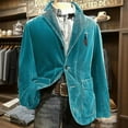 thumbnail image 5 of 2025 Mens Vintage Corduroy Sport Coat Casual Slim Fit 3 Button Blazer Notched Lapel Long Sleeve Jacket Turquoise 3XL, 5 of 5