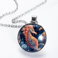 thumbnail image 2 of Hippocampus Elegant Circular Glass Pendant Necklace - Stylish Necklaces for Women, 2 of 5