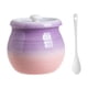 thumbnail image 2 of Recipiente de cerámica para cocina, despensa, 680 ml, tarros de especias con tapa y cuchara de cerámica Violeta, 2 of 9