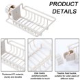 thumbnail image 3 of Dinheiro-soporte para esponja para grifo, cepillo para paños de cocina, rejilla para escurrir para fregadero, organizador de aluminio para cocina y baño con gancho y barra, 3 of 5