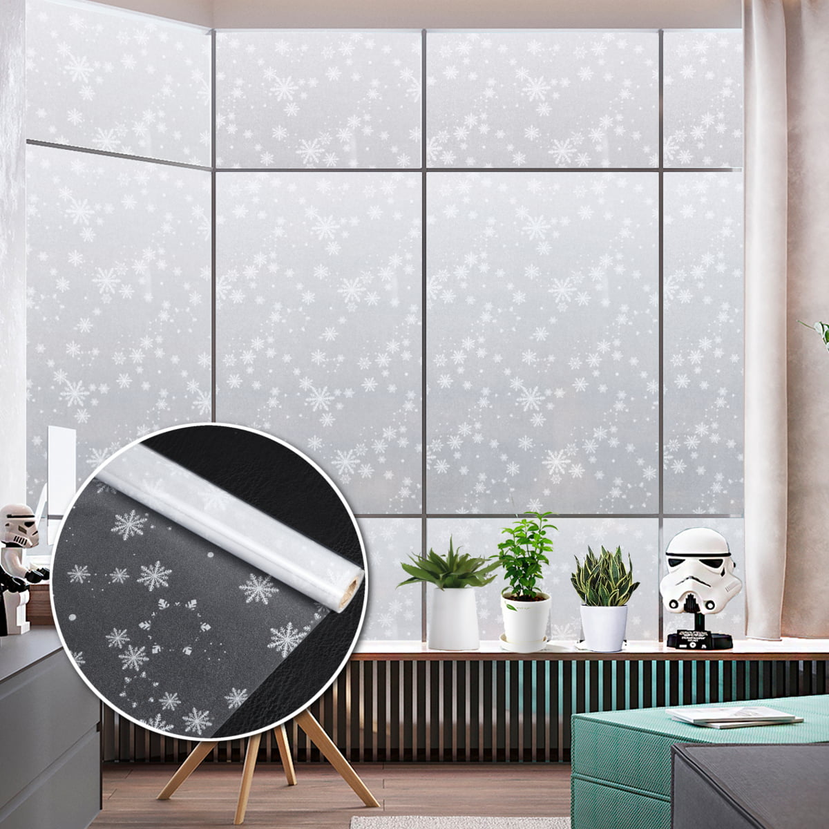 Window Film Sticker White Decorative Privacy Glass Home Office Decor 