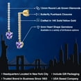 thumbnail image 2 of Gem Stone King 14K Yellow Gold Blue Tanzanite and Lab Grown Diamond Dangle Earrings for Women | 1.36 Cttw | Gemstone December Birthstone | Heart Shape 5MM, 2 of 6