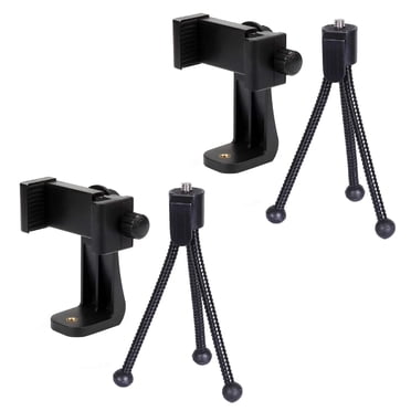 Universal Smartphone Tripod Mount – Cell Phone Clip Holder Adapter For Mini Stand, Lightweight & Portable