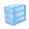 thumbnail image 3 of 4X Mini Caja de Almacenamiento de Plástico Tipo Cajón Translúcido (Azul 3, 3 of 8