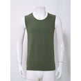 thumbnail image 3 of Manyakai Mens Athletic Ribbed Knitted Tank Sleeveless Training Tops Muscle Bodybuilding Vest U Neck Army Green M, 3 of 7