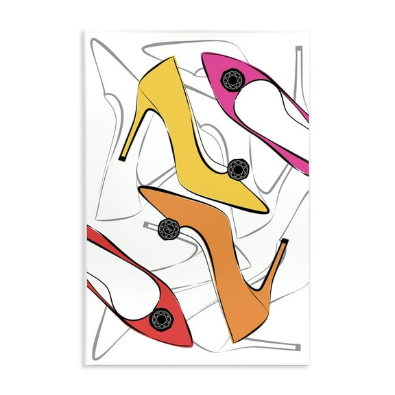 Stupell Industries Bright Happy Heels Beauty & Fashion Painting Unframed Art Print Wall Art, 10 x 15