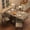 grey, variant on Dining Table Set for 4, Folding Dining Table with 4 Folding Chairs, Drop Leaf Table and Chairs with Swivel Wheels, Hideaway, for Small Space, Kitchen, Dining Room, Walnut